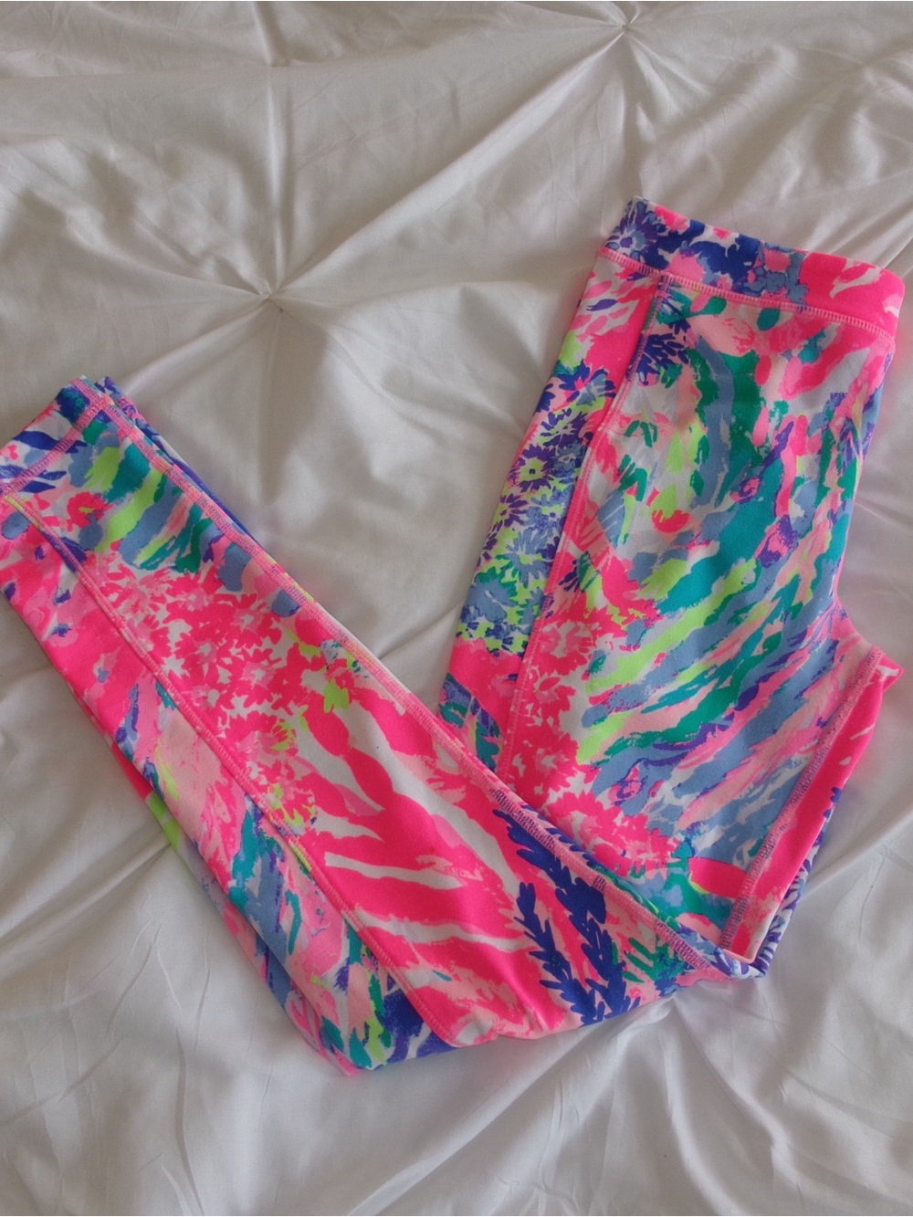 Lilly Pulitzer Neon Pink Multicolor Printed Girls' Leggings